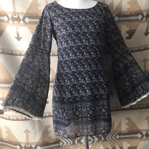 Bell Sleeve Floral Dress